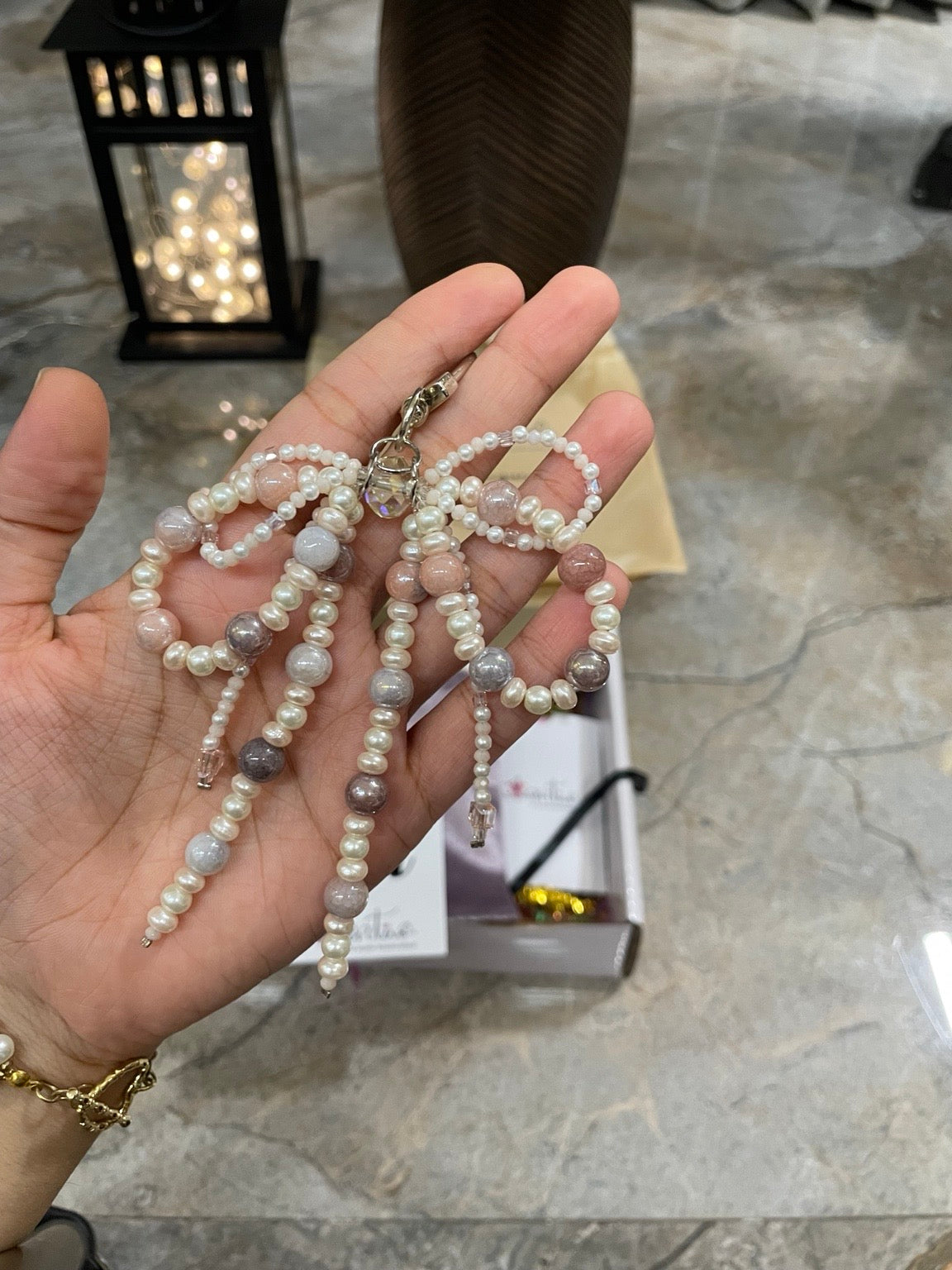 Pearl Rosy Bag Charm