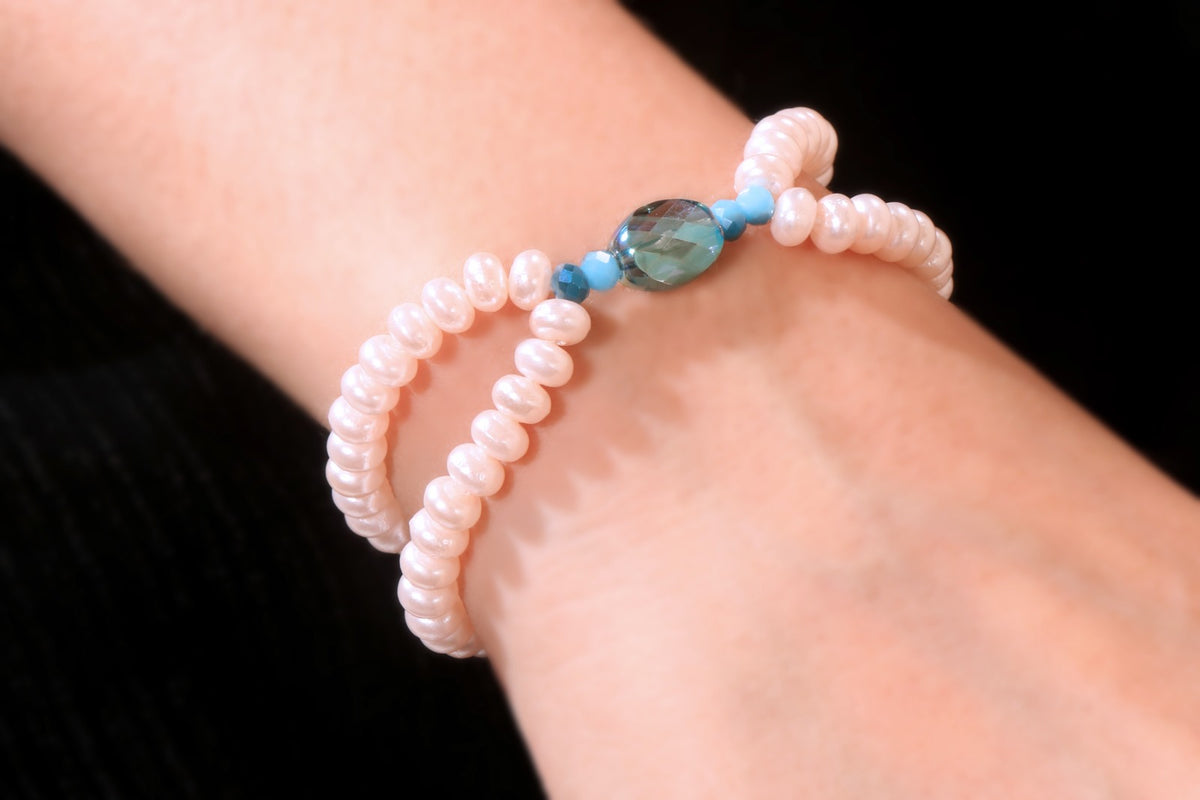 Aqua Pearl Elan Bracelet
