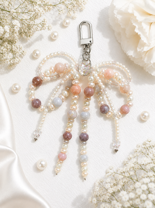 Pearl Rosy Bag Charm