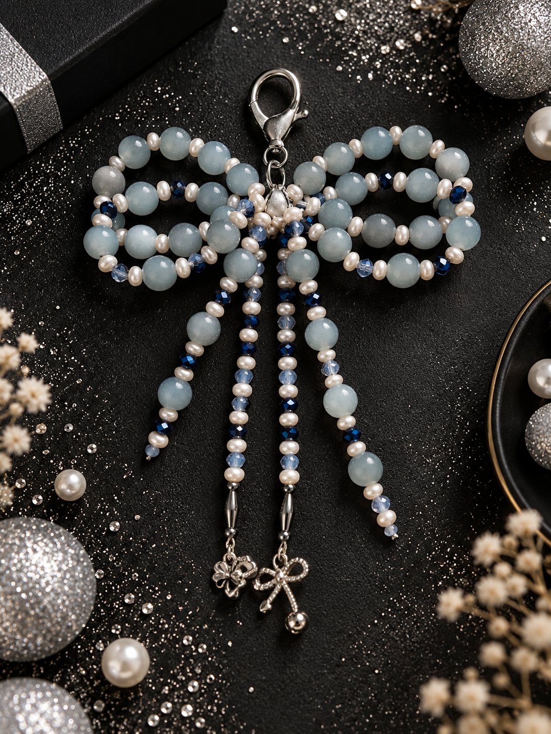 Azure Bow Bag Charm