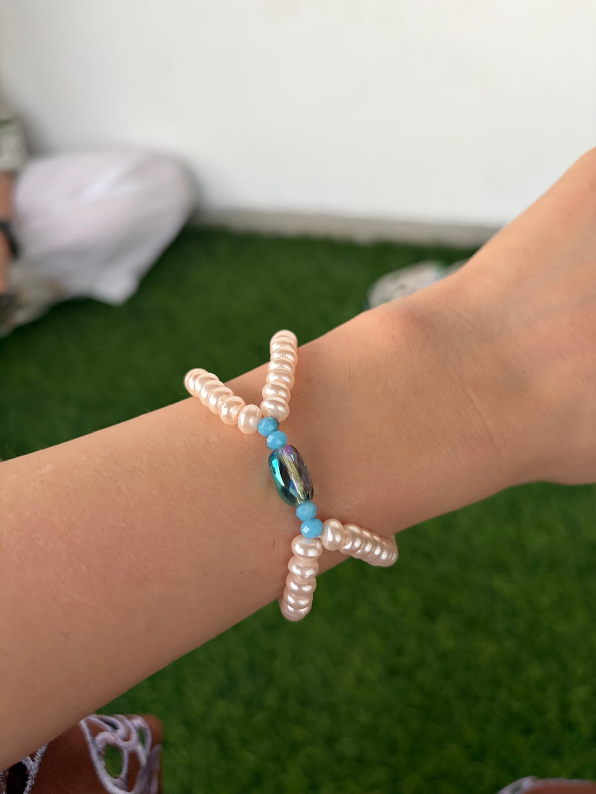 Aqua Pearl Elan Bracelet